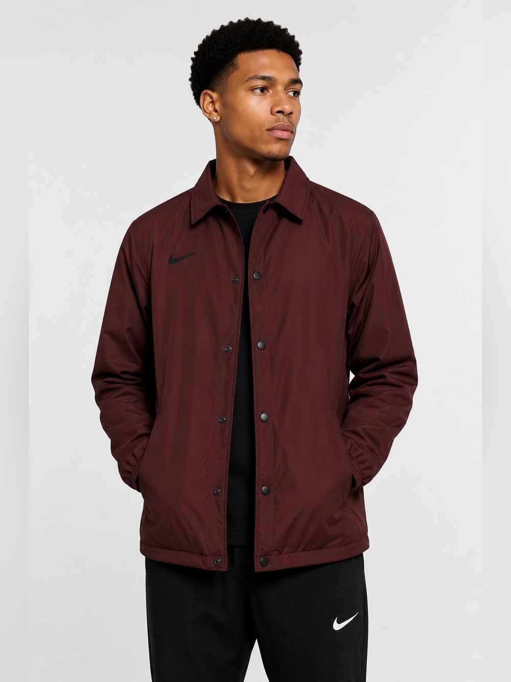 Nike Shield Club Coaches Jacket Men’s Large Burgundy Snap Front Basketball